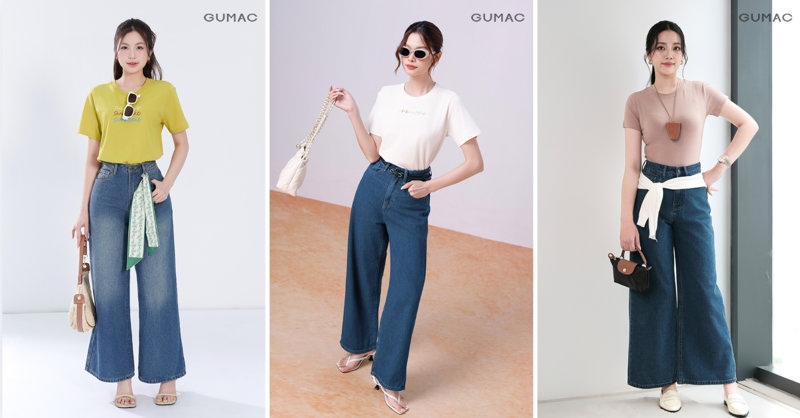 Item đơn giản áo thun cùng quần jeans khỏe khoắn và cá tính.